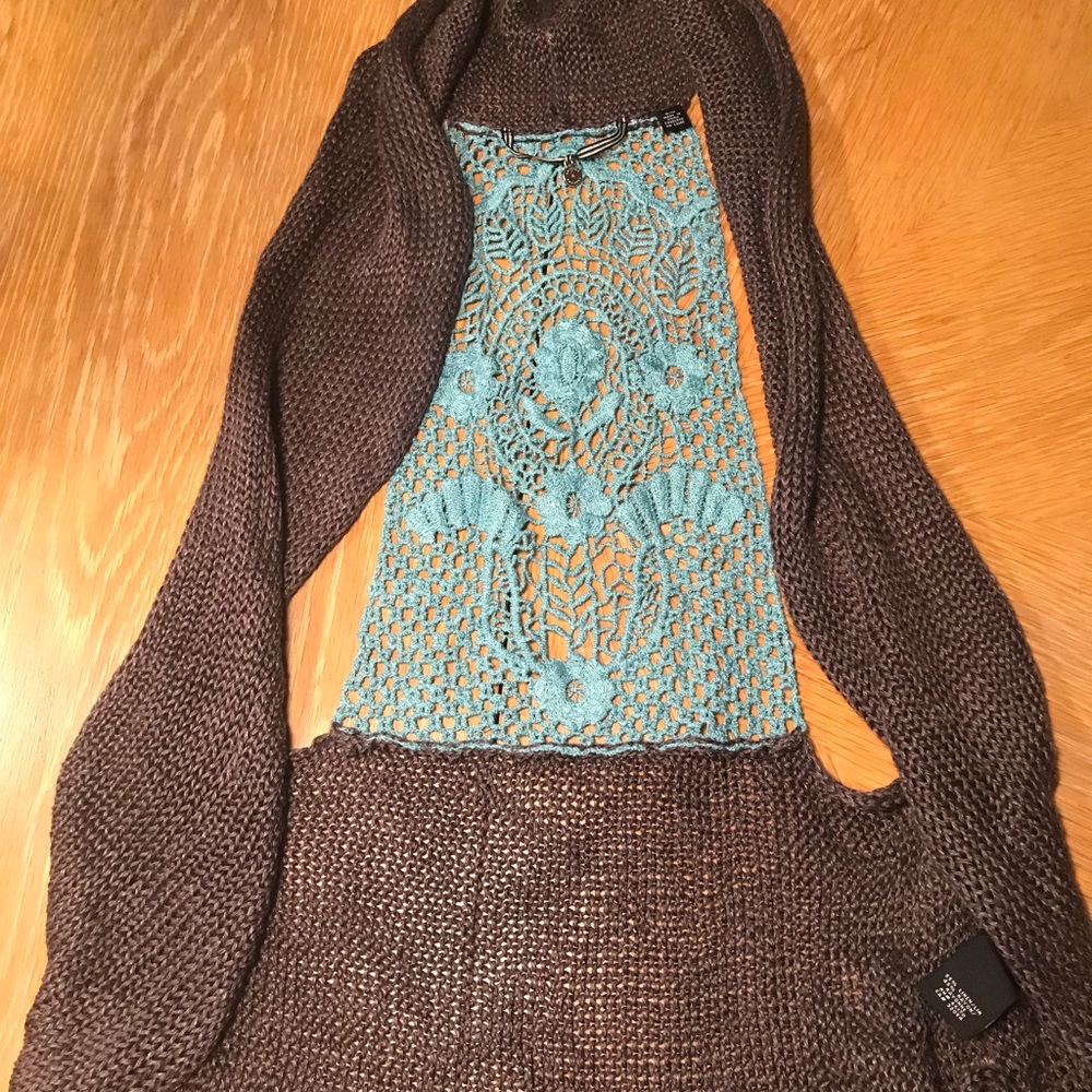 Anthropologie knitted and knotted cardigan vest